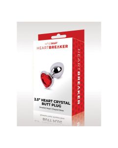 WhipSmart Heartbreaker 2.5" Heart Crystal Butt Plug - Red