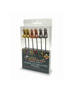 Glitterati Penis Hor D'Oeuvre Picks - Set of 6