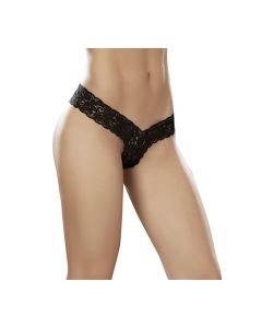 Lace V Front Boy Short Black