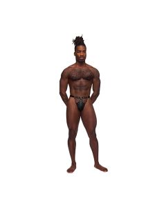 Fetish Jouster Nylon & Spandex Front Ring G-String Black