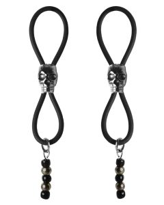 Bijoux de Nip Nipple Halos Black Skull Slider - Black/Silver