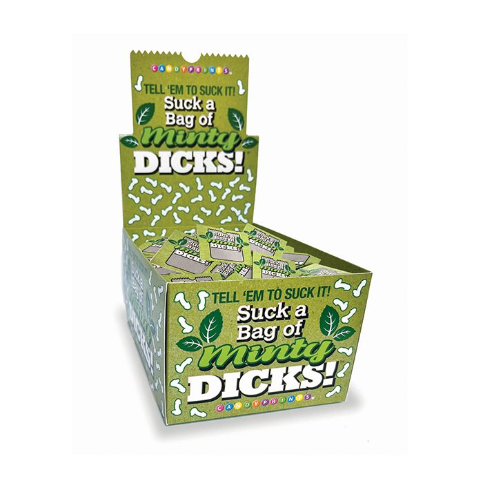 Suck A Bag of Minty Dicks Display - Display of 100